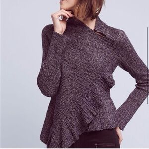 Anthropologie Women's Asymmetrical Knit Sweater - Dark Gray/Navy. Size M- fits S